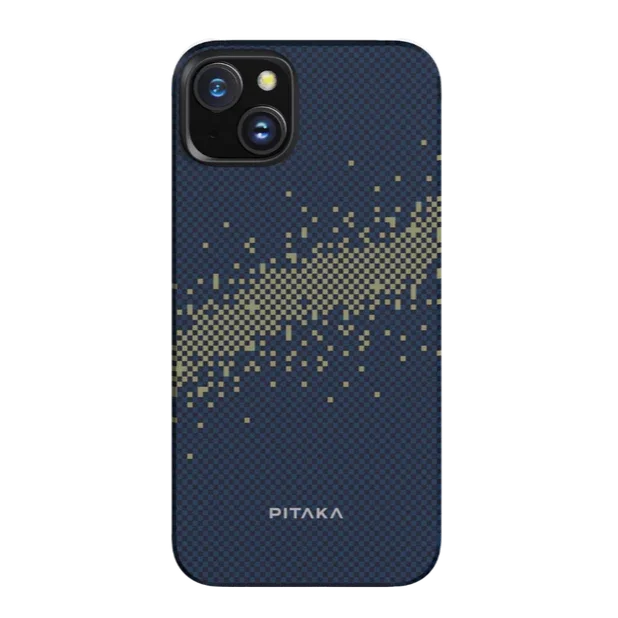 Pitaka iPhone 15 Plus Carbon Fibre Magsafe Cover - Blue - Tashqila Pitaka iPhone 15 Plus Carbon Fibre Magsafe Cover - Blue - Tashqila